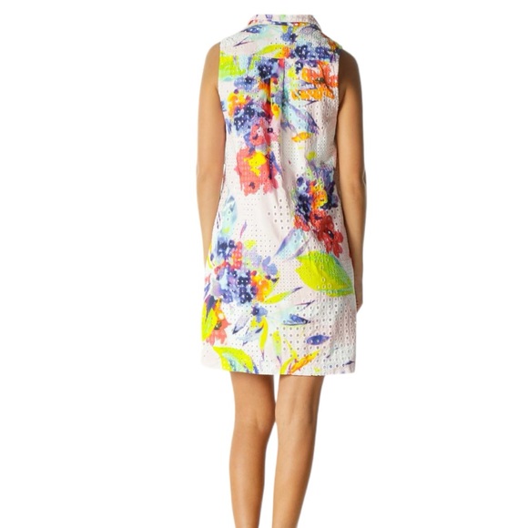 Trina Turk NWT Floral Print Eyelet Dress Womens Size 12 brand new - Picture 11 of 14